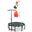 HOMCOM 45"" Mini Hexagon Steel Frame Trampoline w/ Adjustable Handle Green