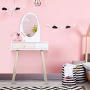 HOMCOM Kids MDF Dressing Table w/ Heart-Shaped Handles White