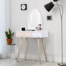 HOMCOM Kids MDF Dressing Table w/ Heart-Shaped Handles White