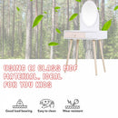 HOMCOM Kids MDF Dressing Table w/ Heart-Shaped Handles White