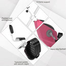 Magnetic Resistance Exercise Bike Foldable w/ LCD Monitor Adjustable Seat Heart Rate Monitors Food Straps Foot Pads Home Office Fitness Training Workout - Pink Manual