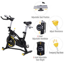 Steel Flywheel Belt Drive Exercise Bike Black/Yellow