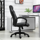 Racing PU Leather Office Chair Adjustable Armchair - Black