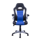 PU Leather Racing Office Chair Bucket Computer Gaming Swivel Adjustable Desk - Black/Blue/White