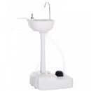 Outsunny HDPE Outdoor Soap Dispending Sink w/ Towel Holder White