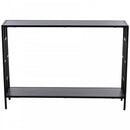 Console Table Narrow 2 Shelves MDF Steel Frame in Art Deco Square Style 76x106cm for Hallway Entrance