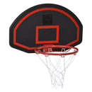 HOMCOM Basketball Hoop Backboard and Red Rim Combo Kit w/ PE Net for Kids and Adults Door Wall Room Backetboard