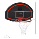 HOMCOM Basketball Hoop Backboard and Red Rim Combo Kit w/ PE Net for Kids and Adults Door Wall Room Backetboard