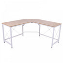 L-Shaped Corner  Oak Desk Computer Desk Table For Home Office Workstation w/Steel Frame