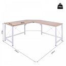 L-Shaped Corner  Oak Desk Computer Desk Table For Home Office Workstation w/Steel Frame