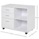 Particle Board Rolling Storage Cabinet White