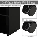 Vinsetto Printer Stand With 360 Degree Casters Multifunctional Office Cabinet Mobile File Cabinet E1 Particle Board Black