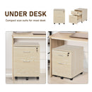 Vinsetto 2-Drawer Locking Office Filing Cabinet w/ 5 Wheels Rolling Storage Hanging Legal Letter Files Cupboard Home Organisation Oak Brown Letters
