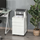 Vinsetto Mobile Vertical File Cabinet Lockable Metal Filling Cabinet with 3 Drawers and Anti-tilt Design