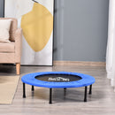 HOMCOM Trampoline Aerobic Rebounder Indoor Outdoor Fitness Round Jumper 91cm, Compact, w/ Sponge Edge, Blue Compact