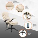 Office Chair Reclining Faux PU Leather 6-Point High Back Computer Desk Work Swivel W/Massage Function - Cream