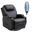 Electric Massage Recliner Chair PU Leather Black Luxury Sofa Armchair Cinema Rocking Swivel Heated Nursing Gaming Thick