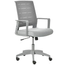 Vinsetto Mesh Office Chair Mid Back Ergonomic Computer Task Chair for Home with Lumbar Back Support, Adjustable Height, Grey Swivel Desk PC w/