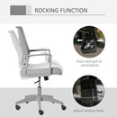Vinsetto Mesh Office Chair Mid Back Ergonomic Computer Task Chair for Home with Lumbar Back Support, Adjustable Height, Grey Swivel Desk PC w/