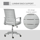 Vinsetto Mesh Office Chair Mid Back Ergonomic Computer Task Chair for Home with Lumbar Back Support, Adjustable Height, Grey Swivel Desk PC w/