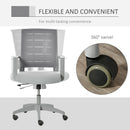 Vinsetto Mesh Office Chair Mid Back Ergonomic Computer Task Chair for Home with Lumbar Back Support, Adjustable Height, Grey Swivel Desk PC w/