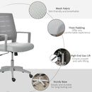 Vinsetto Mesh Office Chair Mid Back Ergonomic Computer Task Chair for Home with Lumbar Back Support, Adjustable Height, Grey Swivel Desk PC w/