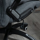 Vinsetto Swivel Task Office Chair for Home Ergonomic Linen Fabric Computer Chair, with Arm, Adjustable Height, Grey Armchair