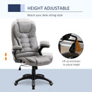 Vinsetto Swivel Office Chair for Home Ergonomic Micro Fiber Computer Chair, with Arm, Adjustable Height - Grey