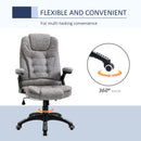 Vinsetto Swivel Office Chair for Home Ergonomic Micro Fiber Computer Chair, with Arm, Adjustable Height - Grey