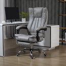 Vinsetto Executive Office Chair Micro Fiber Computer Desk Chair for Home with Arm, Swivel Wheels, Footrest, Grey w/
