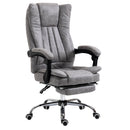 Vinsetto Executive Office Chair Micro Fiber Computer Desk Chair for Home with Arm, Swivel Wheels, Footrest, Grey w/