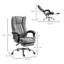 Vinsetto Executive Office Chair Micro Fiber Computer Desk Chair for Home with Arm, Swivel Wheels, Footrest, Grey w/