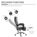 Vinsetto Executive Office Chair Micro Fiber Computer Desk Chair for Home with Arm, Swivel Wheels, Footrest, Grey w/