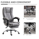 Vinsetto Executive Office Chair Micro Fiber Computer Desk Chair for Home with Arm, Swivel Wheels, Footrest, Grey w/
