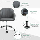 Vinsetto PU Leather Mid-Back Tub Office Chair Ergonomic Work Seat Adjustable Padded w/ Wheels Study Living Room Bedroom Lounge