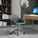 Vinsetto PU Leather Mid-Back Tub Office Chair Ergonomic Work Seat Adjustable Padded w/ Wheels Study Living Room Bedroom Lounge
