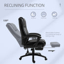 Vinsetto Executive Home Office Chair Swivel High Back Recliner PU Leather Ergonomic Chair, with Footrest, Wheels, Adjustable Height, Black Recliner, w/ Foot Rest