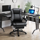 Vinsetto Executive Home Office Chair Swivel High Back Recliner PU Leather Ergonomic Chair, with Footrest, Wheels, Adjustable Height, Black Recliner, w/ Foot Rest