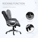 Vinsetto High Back Home Office Chair Swivel Executive PU Leather Ergonomic Chair, with Adjustable Height, Deep Grey