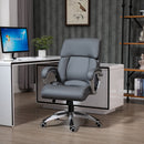 Vinsetto High Back Home Office Chair Swivel Executive PU Leather Ergonomic Chair, with Adjustable Height, Deep Grey
