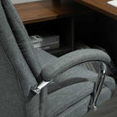Vinsetto Swivel Task Office Chair for Home Ergonomic Linen Fabric Computer Chair, with Arm, Adjustable Height - Grey