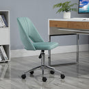Vinsetto Mid Back Office Chair Velvet Fabric Swivel Scallop Shape Computer Desk Chair for Home Study Bedroom, Green Mid-Back