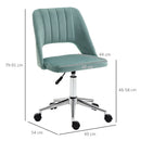 Vinsetto Mid Back Office Chair Velvet Fabric Swivel Scallop Shape Computer Desk Chair for Home Study Bedroom, Green Mid-Back