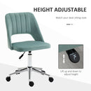 Vinsetto Mid Back Office Chair Velvet Fabric Swivel Scallop Shape Computer Desk Chair for Home Study Bedroom, Green Mid-Back