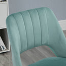 Vinsetto Mid Back Office Chair Velvet Fabric Swivel Scallop Shape Computer Desk Chair for Home Study Bedroom, Green Mid-Back