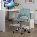Vinsetto Mid Back Office Chair Velvet Fabric Swivel Scallop Shape Computer Desk Chair for Home Study Bedroom, Green Mid-Back