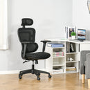 Vinsetto Mesh Office Chair, Ergonomic High-Back Swivel Desk Chair with Adjustable Height, Headrest, Lumbar Support, Padded Seat for Home Office Black w/ Headrest