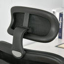 Vinsetto Mesh Office Chair, Ergonomic High-Back Swivel Desk Chair with Adjustable Height, Headrest, Lumbar Support, Padded Seat for Home Office Black w/ Headrest