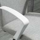 Vinsetto Office Chair Linen Swivel Computer Desk Chair Home Study Task Chair with Wheels, Arm, Light Grey Chair