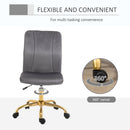 Vinsetto Office Chair Velvet Cover Desk Chair Ergonomic Computer Chair with 360-¦ Swivel Wheels and Height Adjustable w/